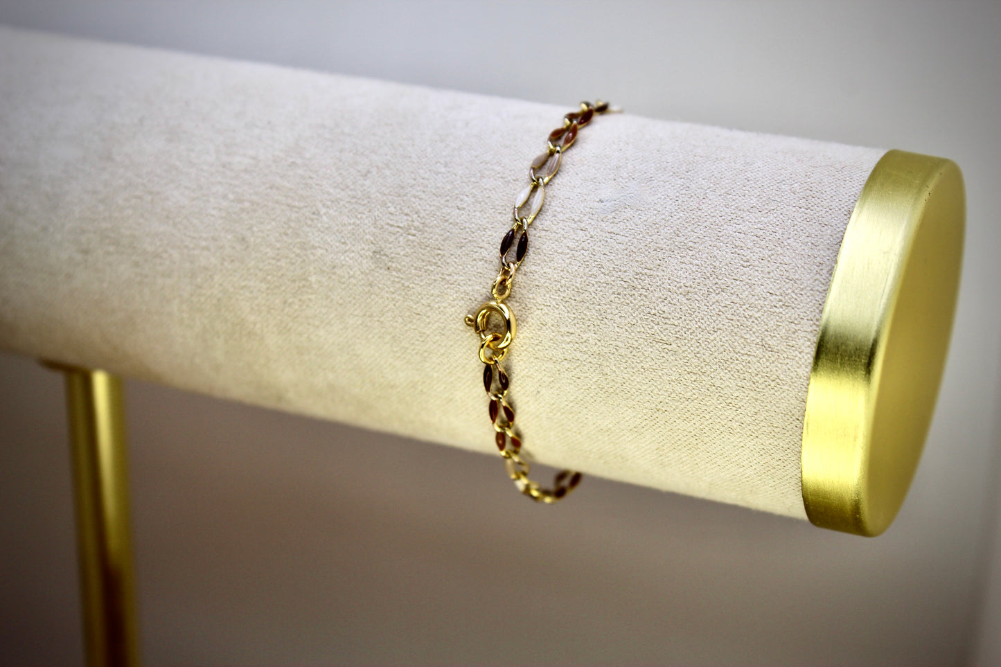 Gold Filled Enamel Bracelet in Espresso