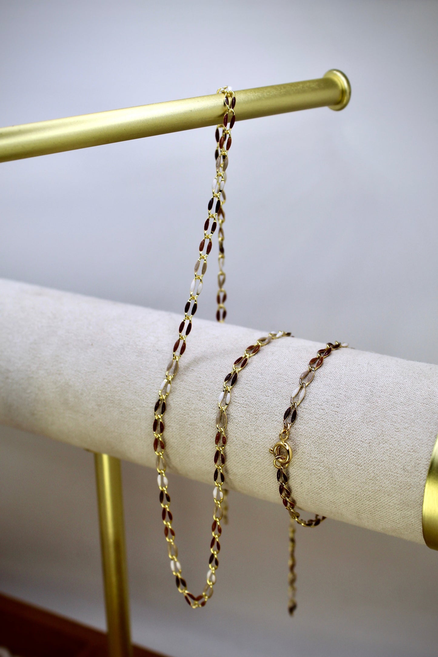 Gold Filled Enamel Bracelet in Espresso