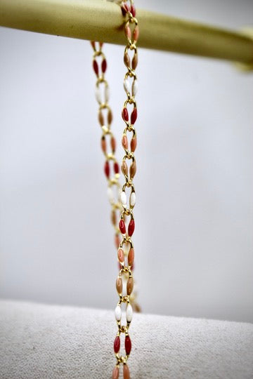 Gold Filled Enamel Bracelet in Everpink